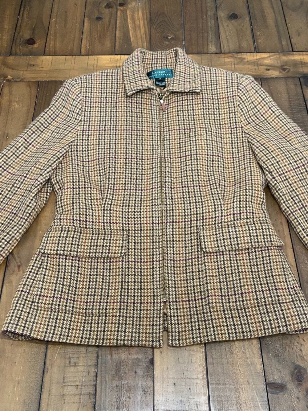 VTG Ralph Lauren Wool Houndstooth Riding Jacket 10 - Picture 2 of 11